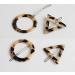 Leopard Print Acrylic Geometric Hair Clips - 2 Pairs of Triangle & Round Accessories for Fashionable Hairstyles - Buy Online on GoSupps.com
