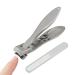 Adult fingernail clippers nail clippers nail clippers nail clippers with wide jaw opening and nail file for men and women fingernail clippers made of stainless steel Silver