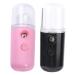 LALADEFIEE 2pcs Spray Hydrating Apparatus Skin Moistener Pink Cleaner Portable Steamer Bottle Black Plastic