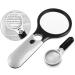 Large Magnifying Glass with Light 10X 20X 45X Handheld Illuminated Magnifier with 3 LED Lights UV Light Storage Bag Clean Cloth for Seniors Reading Inspection (White and blackmodel) - Buy Online on GoSupps.com