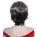 RENERSHOW Short Grey Pixie Cut Wig for Women | Layered Synthetic Hair Mixed Gray with White Bangs | Natural Wavy Old Lady Wig - Buy Online on GoSupps.com