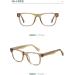 Pin Temple Square TR90 Blue Light Blocking Glasses for Men & Women | Anti UV Computer & Reading Glasses | Champagne 51mm - Buy Online on GoSupps.com