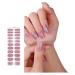 Ruarby 24x French Artificial Nails False Nails Full Cover Nail Tips Rhinestone Press On Nail False Nails DIY Manicures Supplis