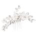 MAGICLULU Floral Hair Side Comb Decorative Hair Comb Rhinestone Flower Hair Comb Flower Rhinestone Flower Hair Side Comb Bridal Hair Clip White Crystal Accessories The Flowers Miss