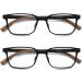 Mcoorn Reading Glasses - Lightweight Non-Slip 2 Pack - Flexible Double Injection Design - Black 3.5x Magnification - Buy Online on GoSupps.com