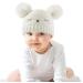 XYIYI Baby Kids Winter Warm Knit Hat with Fur Pom Beanie Cap | 6-24 Months Boys Girls - Bear White - Buy Online on GoSupps.com