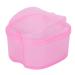 Denture Container with Sieve - Pink Retainer Cleaner & Soaking Cup for Braces | Durable Denture Bath for Cleaning & Storage - Buy Online on GoSupps.com