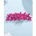 Rumtock Hot Pink Rhinestones Hair Comb for Women Girls Wedding Bridal Hair Piece Handmade Jewelry Banquet Prom (Hot Pink) - Buy Online on GoSupps.com