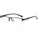 ANRRI Blue Light Glasses for Men Semi Rimless Rectangle Black Metal Frame UV Blocking Computer Glasses A1-black 0.0 x