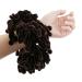 GWXEVCE 1PC Muslim Women Fluffy Velvet Hijab Scrunchies single -color plain big hair ring tie roll clip flexible rubber band headgear coffee