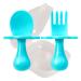 Grabease Toddler Utensils Toddler Spoons and Forks Baby Cutlery Toddler Fork Bpa-Free & Phthalate-Free for Baby & Toddler 1 Set Teal