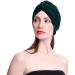 Dark Green Minkissy Velvet Bath Hair Towel Head Wrap | Decorative Makeup Headband Gift for Christmas - Buy Online on GoSupps.com