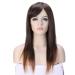 SHIYID Women's Wig Synthetic Long Straight Hair Wigs for Women Daily Costume Dress Heat Resistant Red Brown