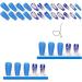 Aflytep Blue French Wearable Nails Wearable Press on Nails False Nail Tips Full Cover Nail Tips Art Finished Nails - Buy Online on GoSupps.com
