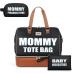 Lekebaby Baby Changing Bag Nappy Tote Bag Nappy Changing Bag Diaper Bag Nappy Bag with 1 Storage Bag for Mom and Baby Messenger Bag for Dad Mom Black