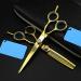Hair Cutting Scissors 5.5/6 Inch Professional JP 440c Steel Gold Gem Hair Scissors Haircut Thinning Barber Cutting Shears Hairdresser Scissors Set