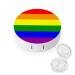 LGBT Pride Flag Round Case For Contact Lens Kit Storage Box with Mirror Printed