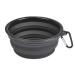 Axgo Collapsible Dog Bowl/Portable Extra Large Size Foldable Expandable Silicone Pet Travel Bowl for Pet Dog Food Water Feeding (1 Piece) Black