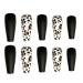 rongweiwang 1 Set French Tip Press on Nails Leopard Tiger Extension Manicure Extra Long Matte Detachable Fashion Salon Gifts