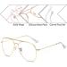 Voolga Blue Light Filter Glasses - Stylish Large Frame Anti-Blue Light Glasses for Men & Women - Trendy Gold Fake Glasses - Buy Online on GoSupps.com