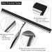 Shower Squeegee Stainless Steel Bath Squeegee 14 Inch Glass Squeegee Bathroom for Shower Doors Bathroom Windows Kitchen Mirror and Car Glass with Matching Hooks Holder - Buy Online on GoSupps.com