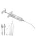 Baby bird feeding syringe manual feeding syringe set feeding probes with 6 curved probe tubes and stainless steel feed spoons made of metal for bird babies parrots