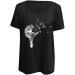 Shop Women's Summer Ppanguding T-Shirt - Casual Loose Round Top with Pustblume Print | Trendy Black Summer Shirt - Buy Online on GoSupps.com