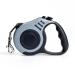 CONTINUAL Retractable Dog Lead 5M Long Line Extendable Dog Leads with Non-Slip Handle for Small Dogs Strong Nylon Tape Dog Leash One Hand Brake Button Pause Lock Grey