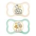 MAM Air pacifier luminous 2 pieces size 16+ months teat made of SkinSoft silicone organic round with pacifier cover neutral