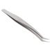 Eyelash Extension Tweezers Eyelash Tweezers Silver High Precision Stainless Steel for Manicure (Short Slanted Tweezers)