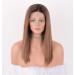 Vebonny Dark Rooted Shoulder-Length Brown Wigs for Women | Synthetic Lace Front Ombre-Brown Wig #807 | Adhesive-Free Soft & Comfortable Everyday Use - Buy Online on GoSupps.com