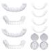 Cjbin 2 pairs of veneers teeth set at the top and bottom lightening dentures teeth for plug in immediate veneers teeth for men women bad tooth whitening alternative