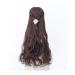 Buy BGHJUE Long Curly Synthetic Wigs with Dark Roots - 70cm Dark Brown Full Wig for Women + Free Wig Cap - Buy Online on GoSupps.com