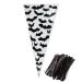 VDL Pack of 25 Halloween Sweet Cones 17x33cm Bat Themed Clear Treat Bags with Twist Ties