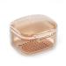 Denture Case, Retainer Case, Denture Bath Box Cup with Strainer basket, Cute Denture Holder Storage Soak Container for Travel Cleaning, Exquisite Retainer cleaner Case, Mouth Guard Case (Apricot)