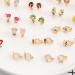 24 Pairs Mixed Color Clip-on Earrings Set - Animals, Heart, Flowers, Mushroom Design for Ladies - Painless Non-perforated Earrings - Buy Online on GoSupps.com