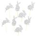 8 Pcs 4 Types Bunny Cupcake Toppers Rabbit Cake Toppers Birthday Party Easter Cake Decoration (Silver) LM