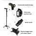 Quadruple Walking Stick Mobility Balancing Aid for Men and Women Lightweight Walking Stick with LED Flashlight Sturdy Four-Prong Aluminum Crutch for Elderly Wisdom - Buy Online on GoSupps.com