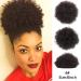 Natural Clip In Afro Hair Bun | Jet Black & Purple Blue Kinky Curly Drawstring Ponytail Extension for Women | 4-8 Inches - Buy Online on GoSupps.com