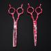 Professional 5.5 Inch Pink Hair Cutting Scissors Set - Steel & Ceramic Thinning Shears for Barbers & Hairdressers | International Shipping Available - Buy Online on GoSupps.com
