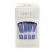 AUklOPVZZ 1 Set French Tip Press on Nails Solid Color Extension Shimmer Fingernails Decals Full Cover Salon Gifts Manicure Kit H33-purple blue jelly glue