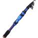 Soougayilang fishing rod Telescopic fishing rod-24 tons of carbon fiber CNC milling roller seat comfortable EVA handle travel fishing rod for bass trout fishing blue 2.1m/6.89ft