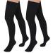 Evolyline 2 pairs of medical compression stockings women & men 20-30 mmHg class II thigh long support stockings compression socks for air trips.