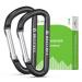 Brotree Mini Carabiner Small Keychain Aluminum Snap Hook for Camping Hiking - 6cm D Shape 2 x Black
