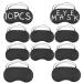 10 PCS Blindfold Eye Cover Sleep Mask Eye Masks Shade Cover for Team Building Games Party Night Blindfold with Adjustable Strap(Black)