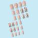 Foccna 24pcs Pink Fake Nails - Medium Glossy Blue Square French Tip Press-On Nails for Women | Multicolor Artificial Manicure - Buy Online on GoSupps.com