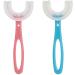 U Shaped Toothbrush for Kids Kids Silicone Whitening Massage Type 360 Degree Oral Teeth Cleaning Design Toddlers Manual Training Tooth Brush (6-12 Years Old) 2 Count (Pack of 1)