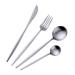 Cutlery Set 24 Piece Stainless Steel Flatware Set for 6 Silverware Knives and Forks Dinner Spoons Teaspoons Fork and Spoon HUAN TAI (Color : Silver Size : C9P2Y) C9P2Y Silver