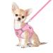 Femax dog harness with leash for small medium dog cats soft mesh puppy dishes breathable breast dishes adjustable reflective reflective no pull vest chihuahua cat xl (chest 47-5cm) pink
