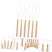 Baluue 12 Pcs Wooden Handle Wig Crochet Hair Extension Tool Pulling Hooks for Sewing Stainless Steel Khaki - Buy Online on GoSupps.com